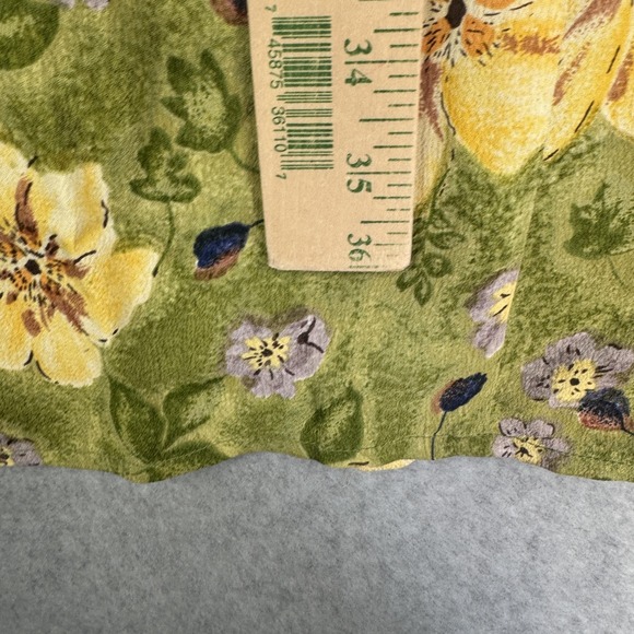 Vintage Putumayo Skirt Womens L Green Yellow Floral Maxi Boho Pleated India - Picture 6 of 7